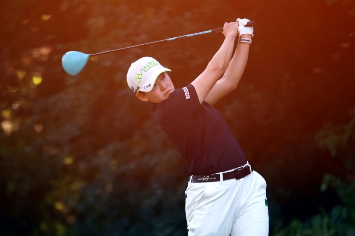 Japan's Akie Iwai hits a tee shot on the way to the second-round lead in the LPGA Canadian Women's Open