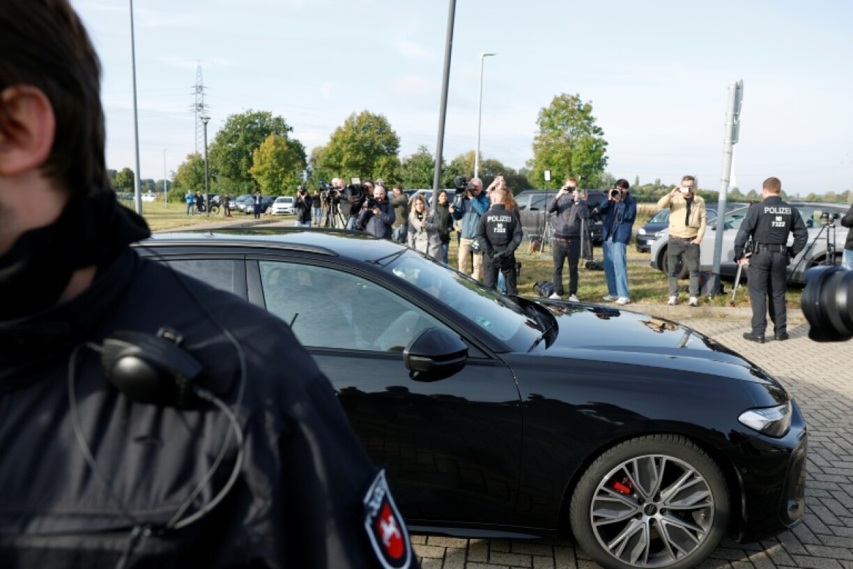 Brueckner was driven out of prison, flanked by police vans and watched by a large group of media