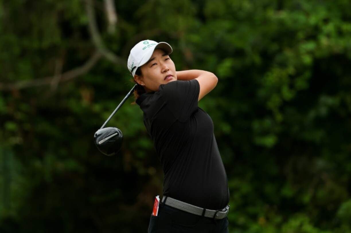 South Korean Lee Il-hee hits a tee shot on the way to the lead at the LPGA Shoprite Classic in New Jersey