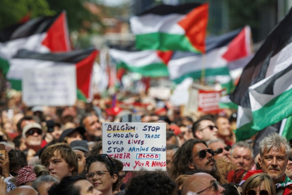 Protesters in Belgium demanded a permanent ceasefire in Gaza and international support for the Palestinian people
