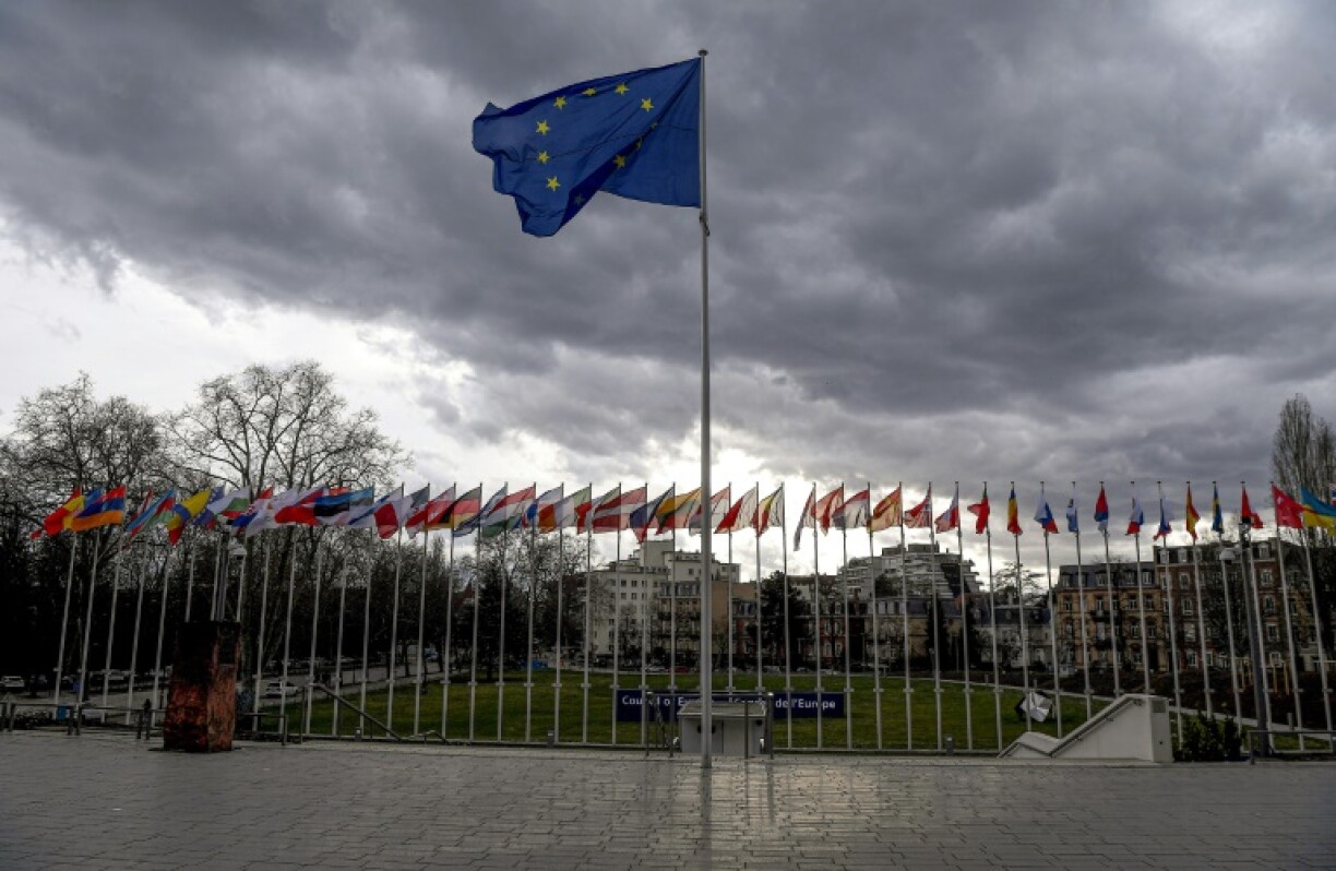 In a hugely symbolic moment, the flag of Russia was lowered and removed from its mast outside Council of Europe headquarters.