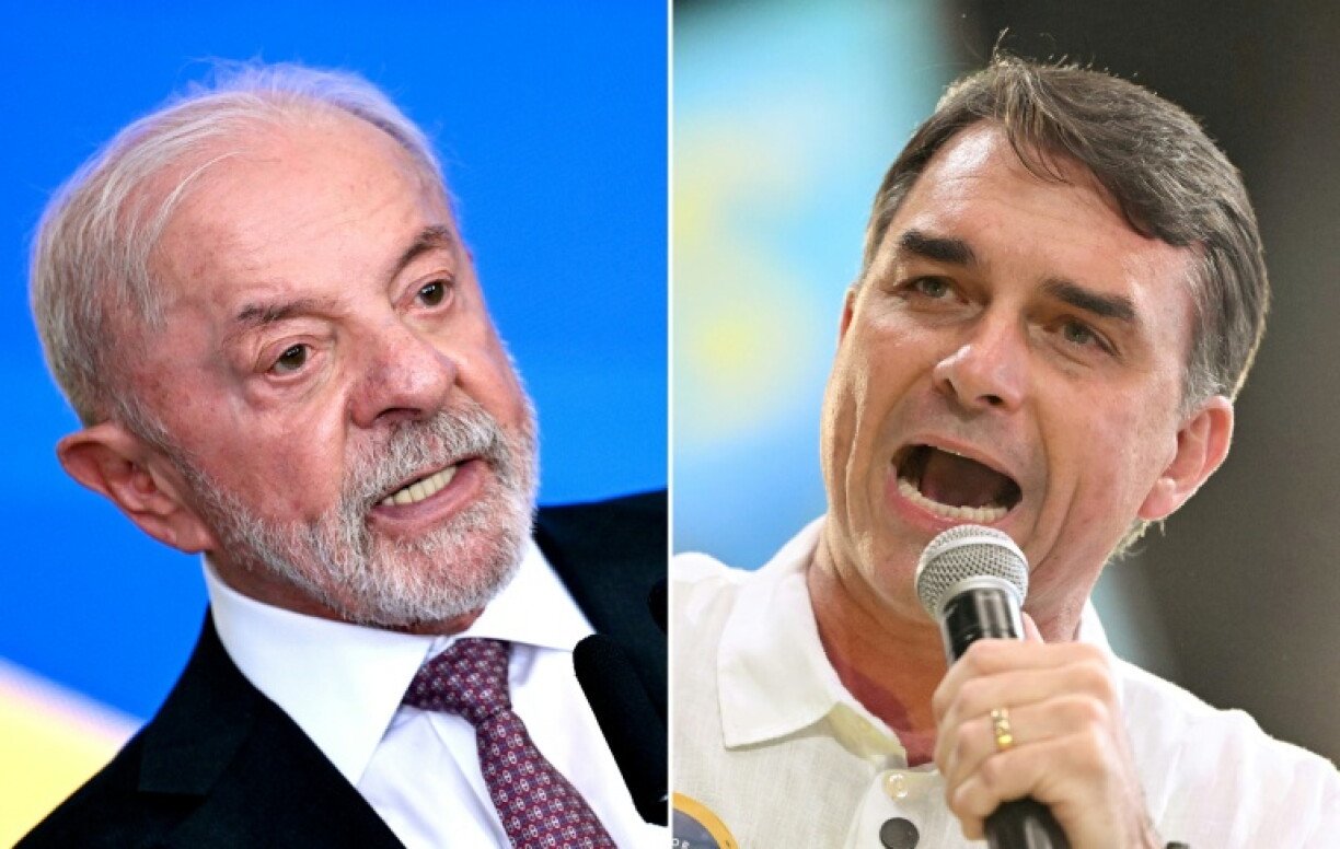 Combinaison d'images réalisée le 29 septembre 2026 du président brésilien Luiz Inacio Lula da Silva, à gauche, le 16 septembre 2026 à Brasilia, et à droite du candidat à la présidentielle Flavio Bolsonaro, à Rio de Janeiro, le 22 août 2026