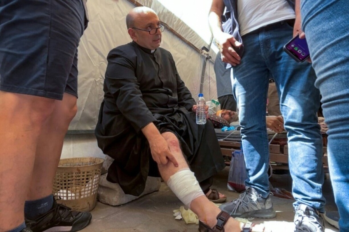 The priest of Holy Family Church in Gaza City, Father Gabriel Romanelli, was injured in the strike